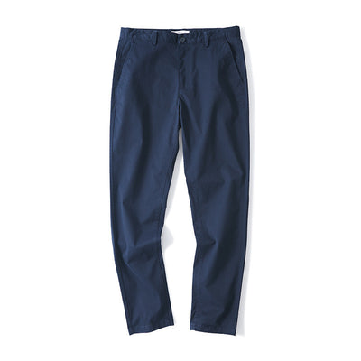 Men's Cotton Twill Stretch Slim Casual Pants Straight