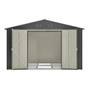 10X8 FT Outdoor Storage Shed, All Weather Metal Sheds With Lockable Doors, Tool Shed For Garden, Patio, Backyard, Lawn, Black