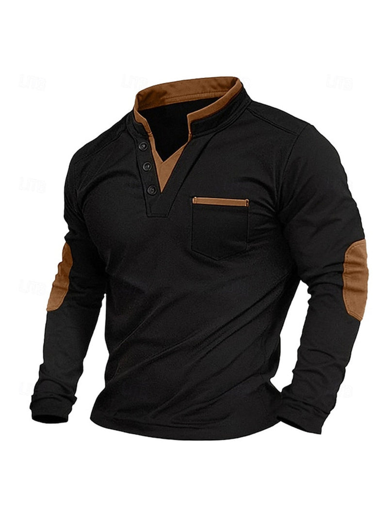 Stand Collar Long-sleeved Sweater Men's Stitching Men's