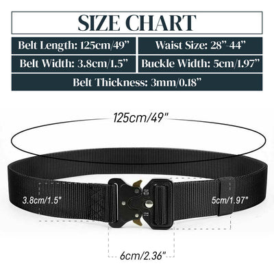 Men Multifunction Nylon Military Tactical Adjustable Waist Belt Quick Release Belt