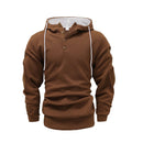 Men's Solid Color Jacquard Hooded Sweater Loose Sports And Leisure Coat