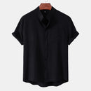 Stand Collar Cardigan Men's Casual Shirt