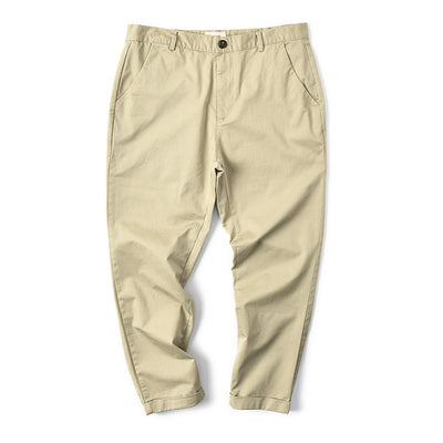 Men's Cotton Twill Stretch Slim Casual Pants Straight