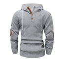 Men's Solid Color Jacquard Hooded Sweater Loose Sports And Leisure Coat