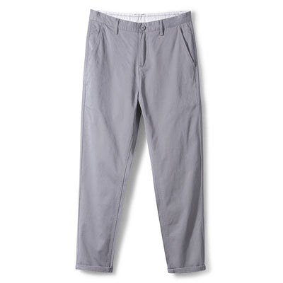 Men's Cotton Twill Stretch Slim Casual Pants Straight