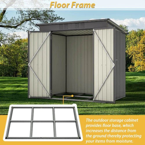 6 X 4 Ft Outdoor Storage Shed, All Weather Tool Shed For Garden, Backyard, Lawn, Black