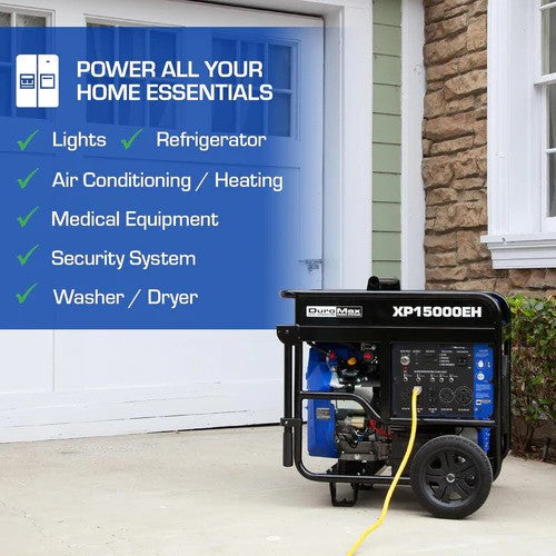 DuroMax XP13000EH Dual Fuel Portable Generator for Home Backup Power