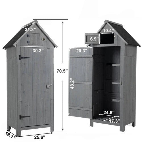 Outdoor Storage Cabinet Tool Shed Wooden Garden Shed