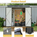 6 X 4 Ft Outdoor Storage Shed, All Weather Tool Shed For Garden, Backyard, Lawn, Black